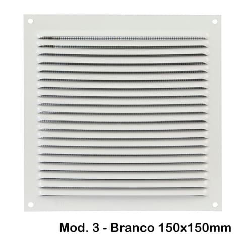 VENTI.150x150 ALUMINIO BRANCO MOD.3 20218 C/REDE