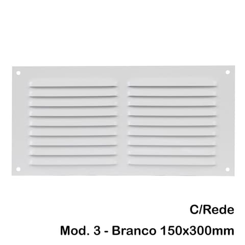 VENTI.150x300 ALUMINIO BRANCO MOD.3 20219 C/REDE