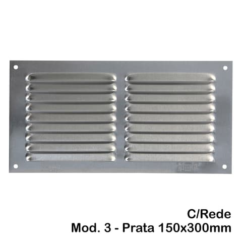 VENTI.150x300 ALUMINIO PRATA MOD.3 20214 C/REDE