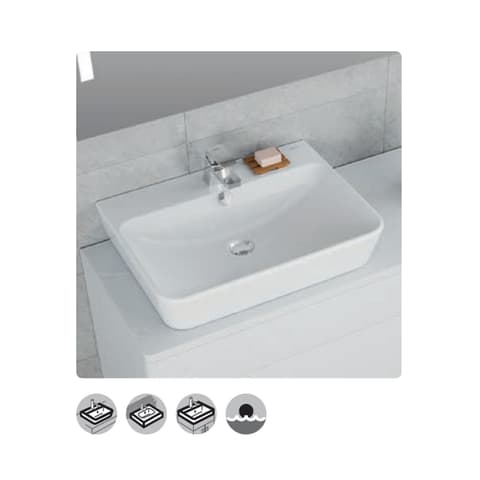 GALA EMMA SQUARE LAVATORIO POUSAR C/FURO MONOC 55x45 BR 27000 VIP