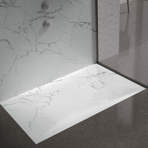 BASE CHUV STONE 3D MARMORE BR C/VALVULA 80X80