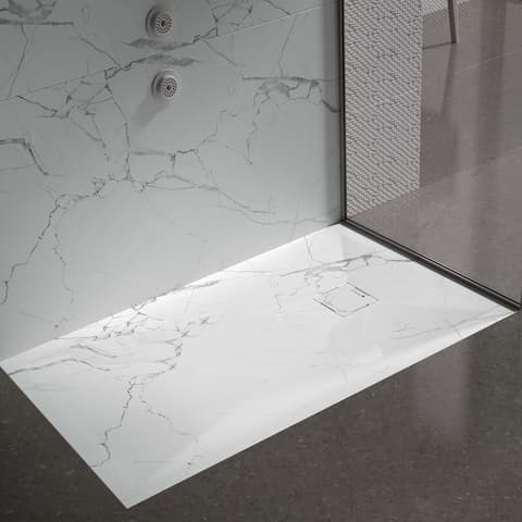 BASE CHUV STONE 3D MARMORE BR C/VALVULA 80X90