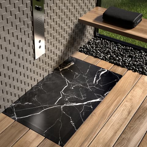 BASE CHUV STONE 3D MARMORE PRETO C/VALVULA 80x120