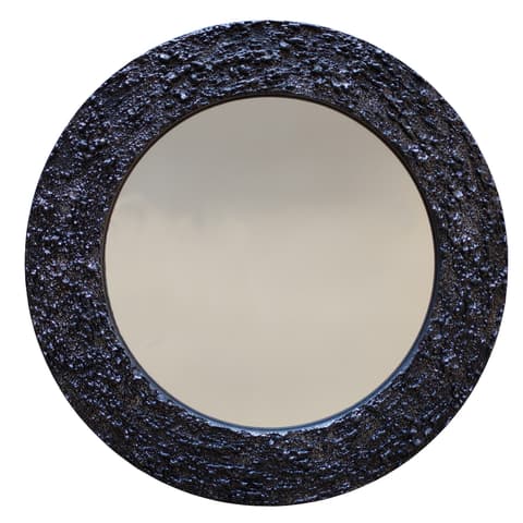 ESPELHO WC C/RELEVO Ø80 PRETO/PRETO