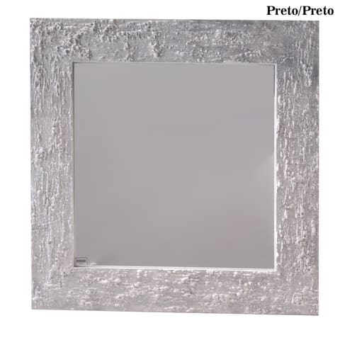 ESPELHO WC C/RELEVO 80x80 PRETO/PRETO