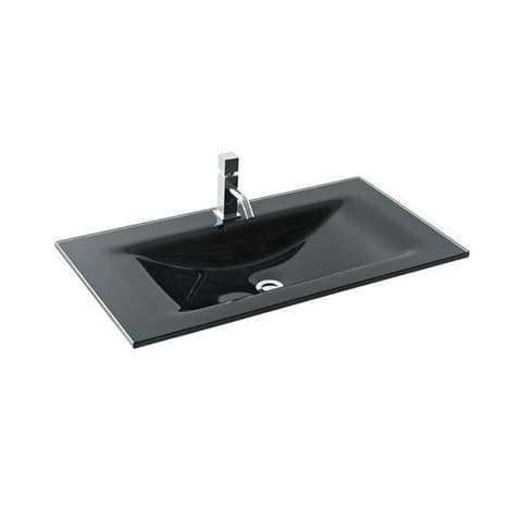 LAVATORIO VIDRO INTEGRAL 101x46 PRETO
