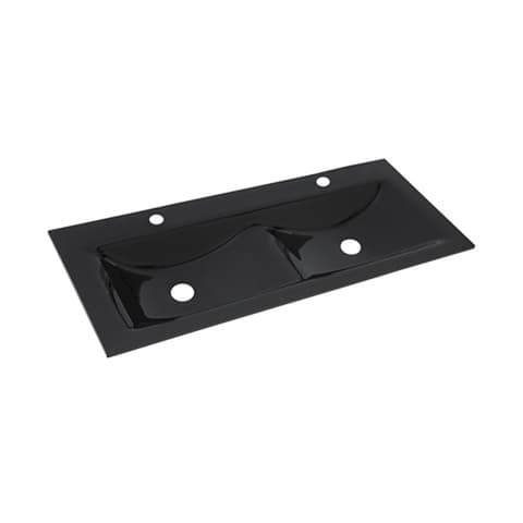 LAVATORIO VIDRO INTEGRAL 120x47 PRETO (2PIAS)