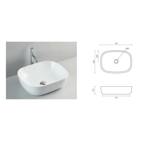 LAVATORIO CERAMICO POUSAR FROST 49x39.5cm