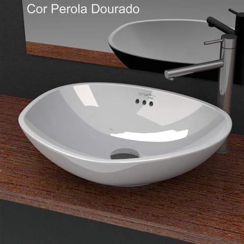 VALADARES LAVATORIO POUSAR SAVOY 50x40 PEROLA DOURADO 18890115 ***