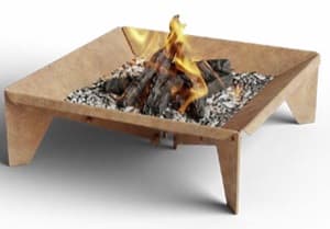 LAREIRA ORIGAMI MODEL I 80 AÇO CORTEN OXIDADO