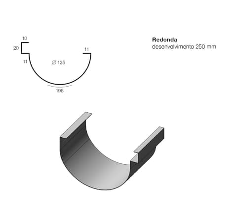 CALEIRA ZINCADA 25cm 6mt