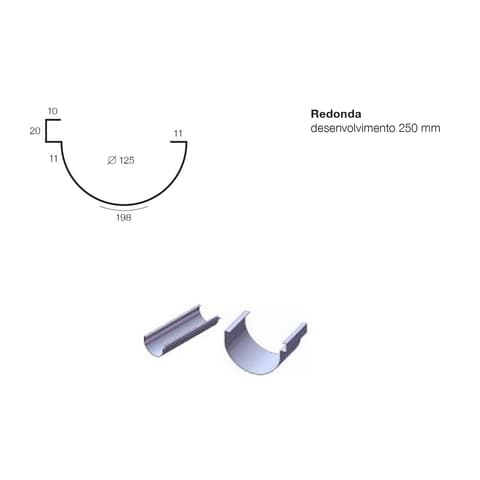 CALEIRA INOX BRILHO 25cm  6mts