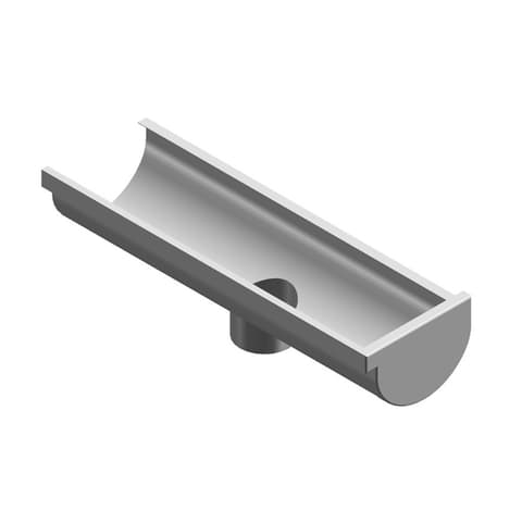 TOPO CALEIRA INOX FOSCO C/SAIDA Ø75 DIREITO